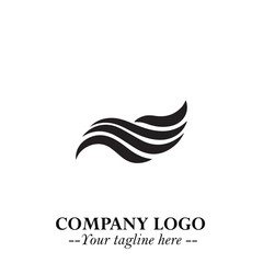 Elegant Black Wave Logo Symbol on a Clean White Background for Modern Minimalist Branding Design Art