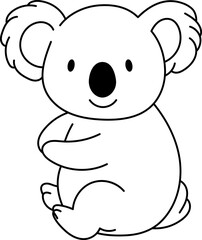 Adorable baby koala coloring page for kids