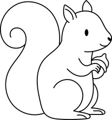 Playful squirrel coloring page for kids