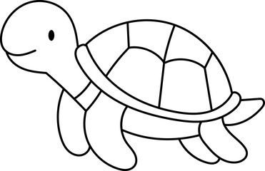 Cute turtle coloring page for young children