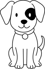 Cute puppy dog coloring page for children