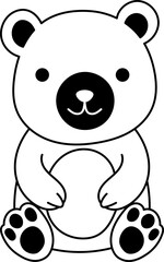 Cute baby bear coloring page for children
