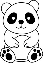 Adorable baby panda coloring page for toddlers