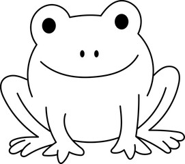 Happy frog coloring page for children