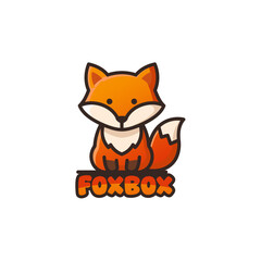 Cute fox cartoon logo with FOXBOX text