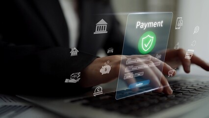 Secure online payment, safe e-commerce transactions, digital payment solutions, online financial...