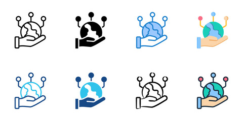 Fototapeta premium Environmental Impact icon set multiple style vector collection 