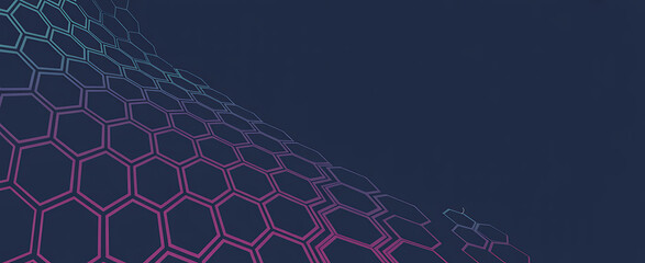 Abstract Futuristic Hexagon Grid Technology Background in Blue and Purple