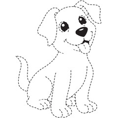 Playful puppy outline great for coloring books tracing preschool activities animal education printable fun kid resources