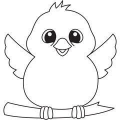 Flying bird outline perfect for coloring tracing preschool learning animal themed educational printable fun activity sheets