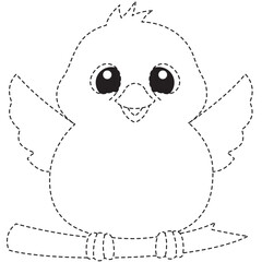 Chubby bird outline designed for coloring tracing and early learning activities perfect for preschool printable educational resources