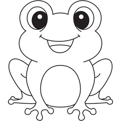 Smiling frog outline ideal for coloring tracing preschool activities animal education printable fun learning design resources