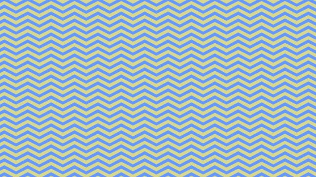 Dynamic zigzag chevron pattern animation in trendy blue and pale yellow background.