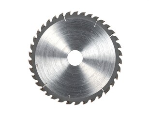 Close-up of circular saw blade, perfect for woodworking and construction