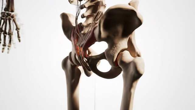 Detailed 3D animation of the human tibia, fibula, pelvis, and surrounding ligaments.