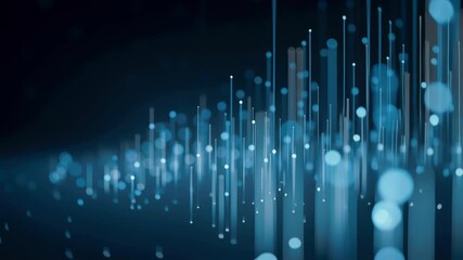 Abstract blue data network digital light technology flows with calm emotion and clear information through lines of depth, futuristic data visualization wave blue light background cyber network big - Powered by Adobe