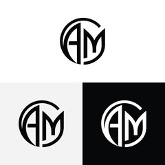 a m initial monogram vector icon illustration