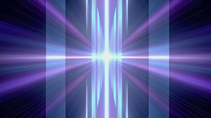 Neon light beam blue glow purple streak abstract background futuristic tunnel digital art sci fi motion blur radiant center energy burst technology information pulses through luminous portal - Powered by Adobe