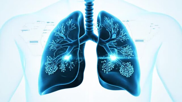Animated 3D Model of the Human Respiratory System: Trachea, Bronchi, and Lungs