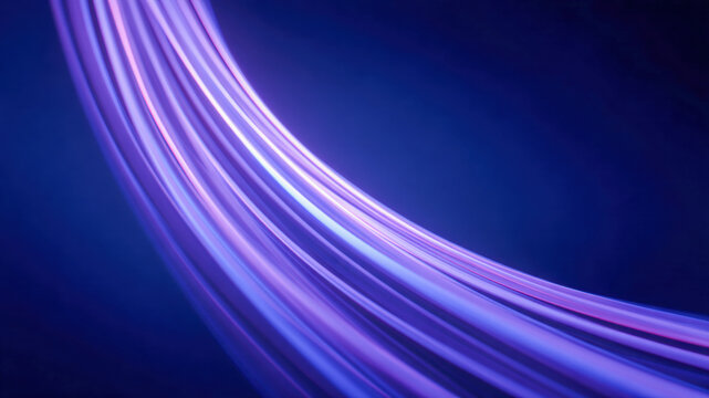 Abstract background colorful light line dark blue curved dynamic speed flow curves on dark blue backdrop evoke digital network technology and information movement with smooth glow and modern energy