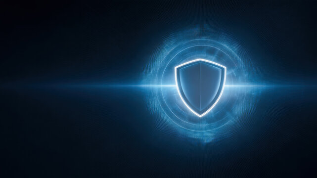Cybersecurity digital shield network protection data security technology encryption privacy pulsates with luminous glow, symbolizing strong defense and calm confidence online safety within