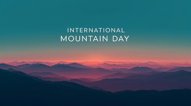 International mountain day landscape with colorful gradient sunset mountains background - Powered by Adobe