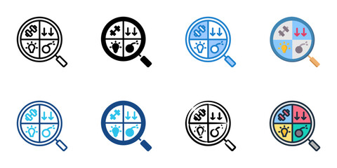 SWOT Analysis icon set multiple style vector collection 
