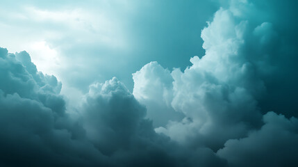 Turquoise Skies Dramatic Clouds Above the Horizon
