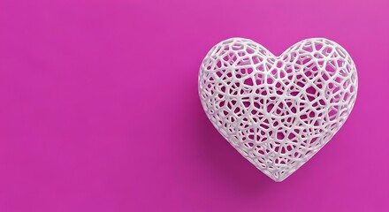 Obraz premium 3D Heart Love Valentine Romance Celebration Affectionate Abstract Shape Design