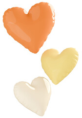 3D画像_ハートの風船_オレンジ