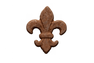 Rusted fleur-de-lis symbol of history and loyalty