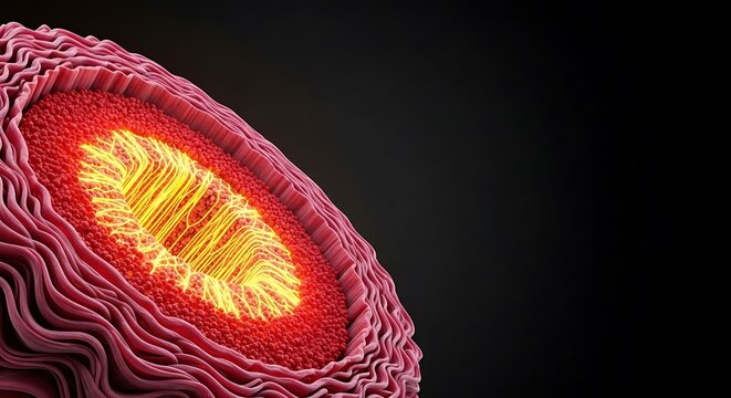 Mitochondria Cell Structure Biology Anatomy Medical Illustration Healthcare Science
