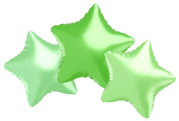 3D画像_星型の風船_緑