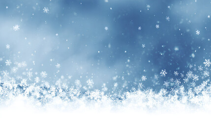 Obraz premium Snow snowfall snowflake background winter falling effect on white background Stock Illustration 