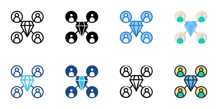 Shareholder Value icon set multiple style vector collection 
