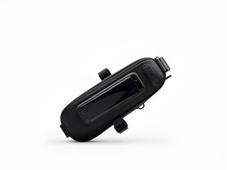 Fototapeta premium Black Bicycle Handlebar Bag for Storing Cycling Equipment and Accessories