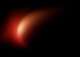 Soft orange light blur curved hook on black background