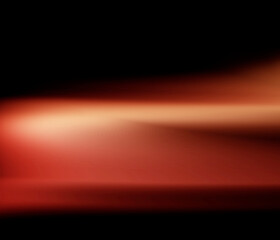 Obraz premium Soft orange light blur horizontal bar on black background