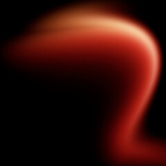 Soft orange light blur hook curve on black background