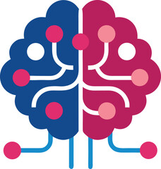 Abstract ai brain icon on white background