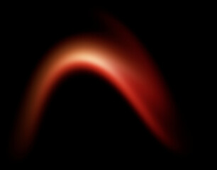 Soft orange light blur glowing arch on black background