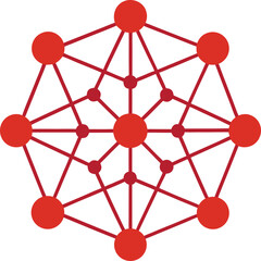 Abstract neural network node pattern with geometric connections on white background