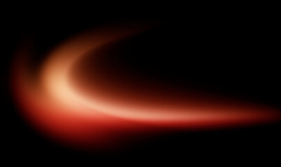 Soft orange light blur horizontal swoosh on black background