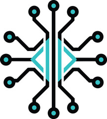 Abstract futuristic digital circuit board technology symbol