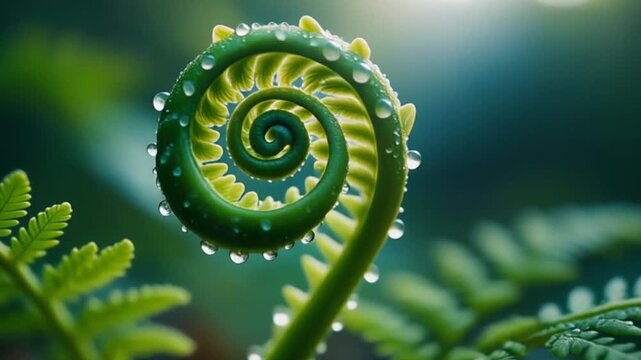 Fern Frond Unfurling - A Close-Up of Natures Delicate Spiral.