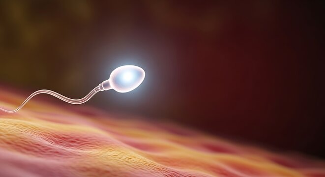 Sperm Cell Fertilization Medical Biology Ovum Reproductive Health Anatomy Concept - Powered by Adobe
