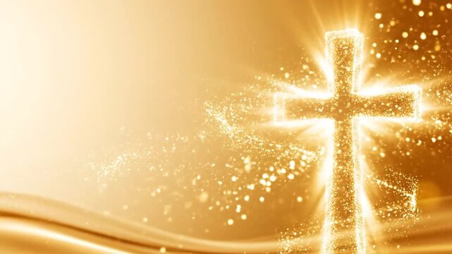 Feast of St. Francis Xavier video, Cream yellow gradient, cross with warm aura