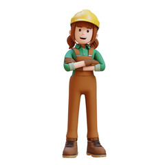 Female Handywoman Construction Worker arms crossed