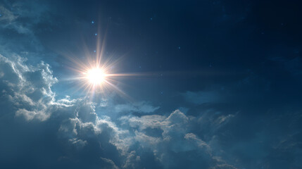 Star, light, blue, sun, flare glowing sunlight with white halo and warm radiance. This overlay adds natural brightness to summer and sky scenes