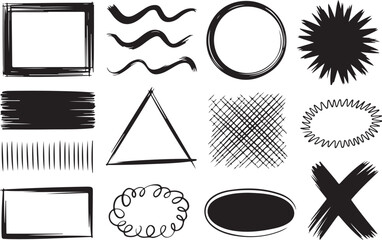 Fototapeta premium Modern hand drawn shapes for creative web design
